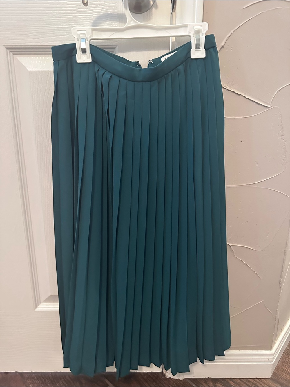 J. Crew Teal Pleated Midi Skirt NWOT